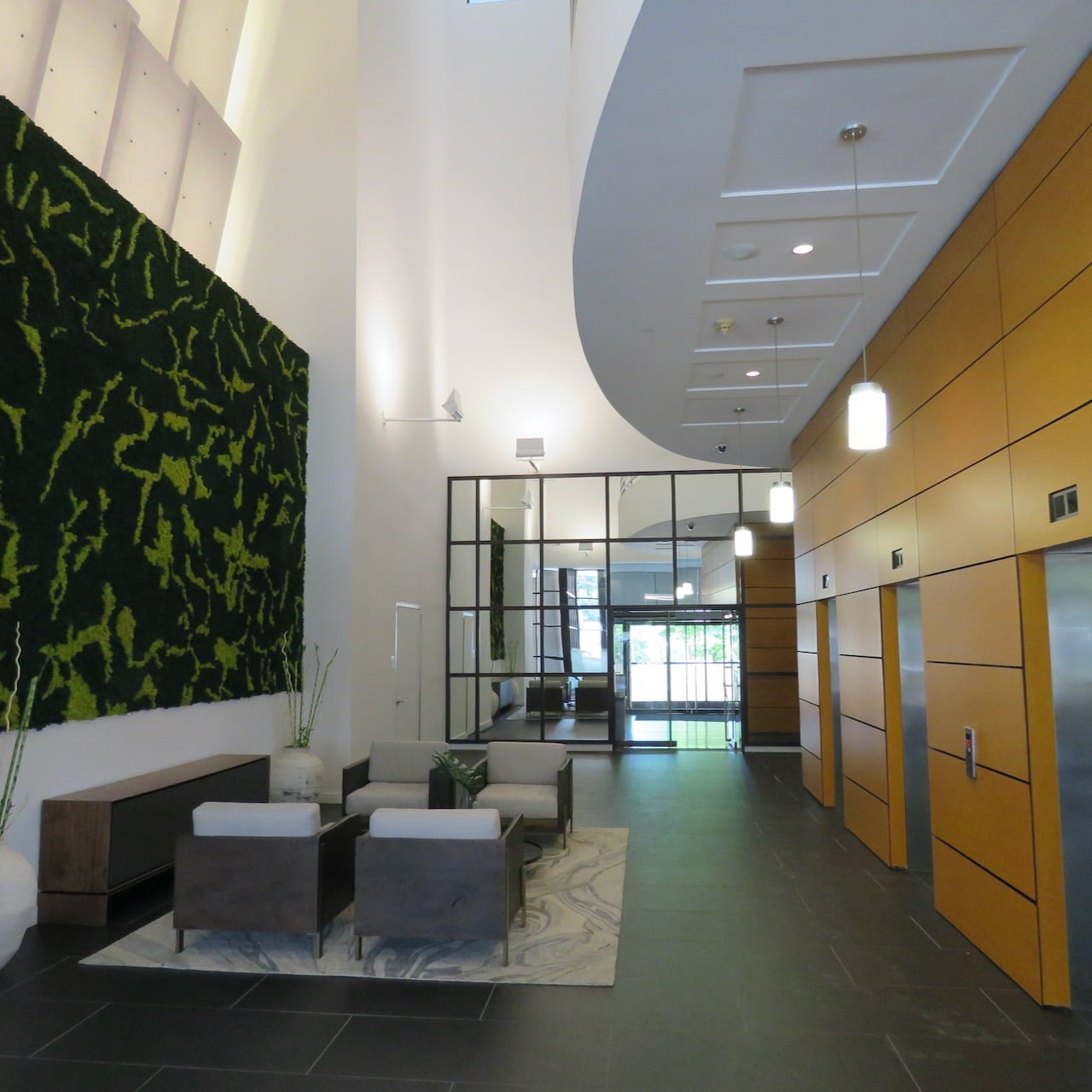office lobby with elevators